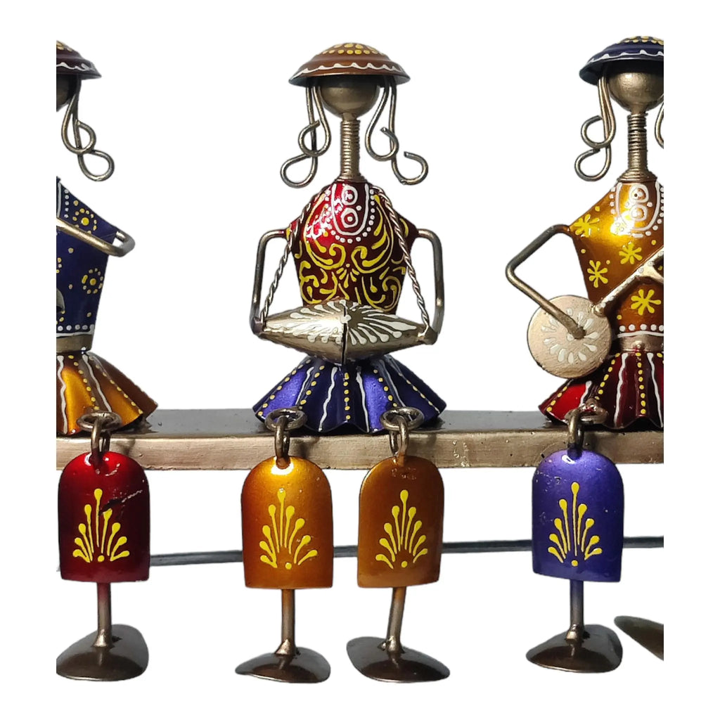 Handcrafted Metal Musicians on Swing Sculpture WINNKRAFT