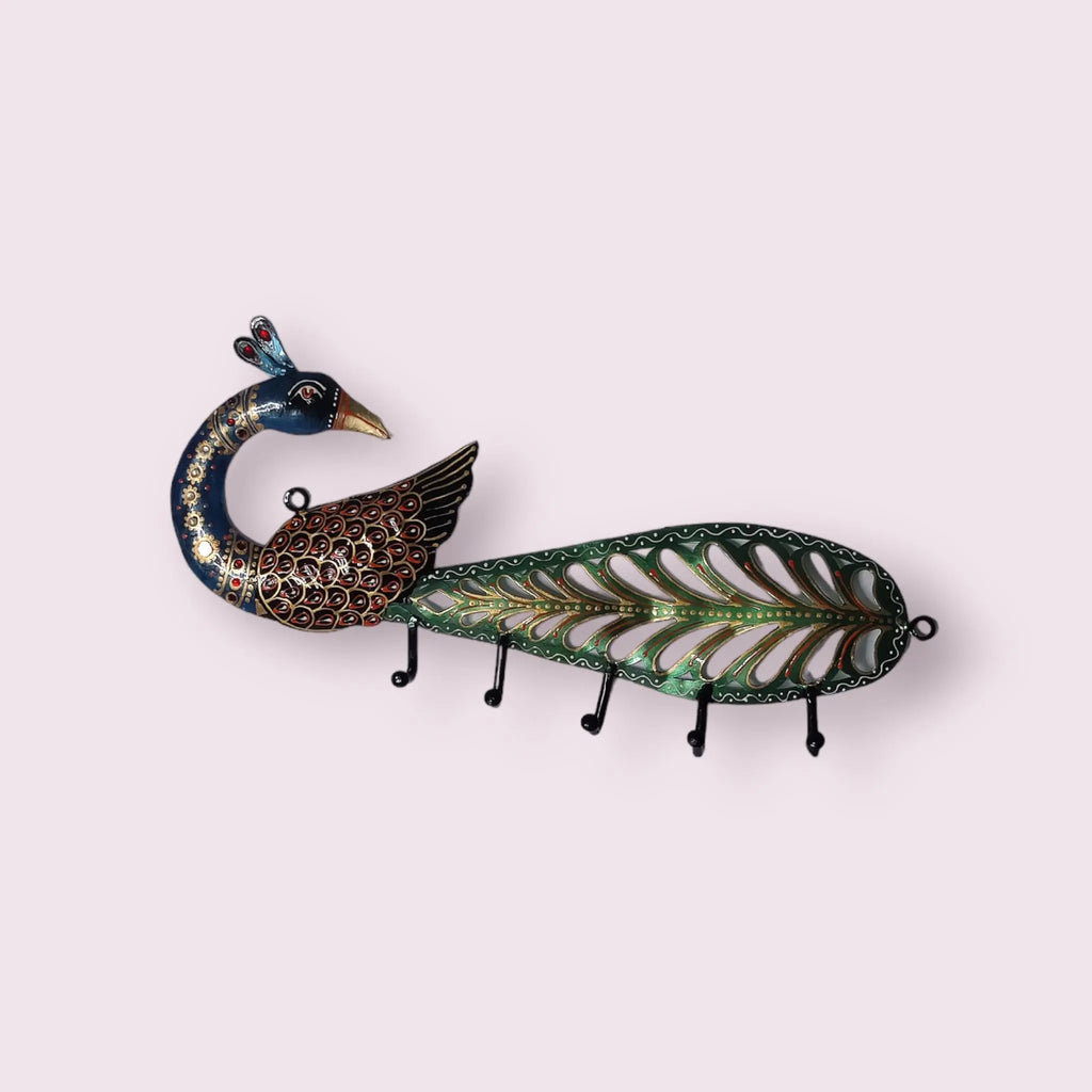 Handcrafted Metal Peacock Key Holder WINNKRAFT