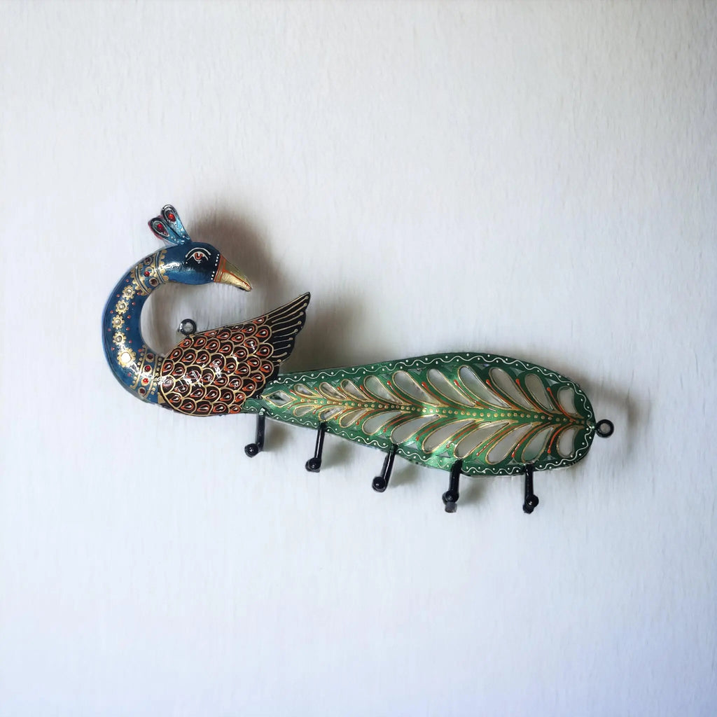 Handcrafted Metal Peacock Key Holder WINNKRAFT