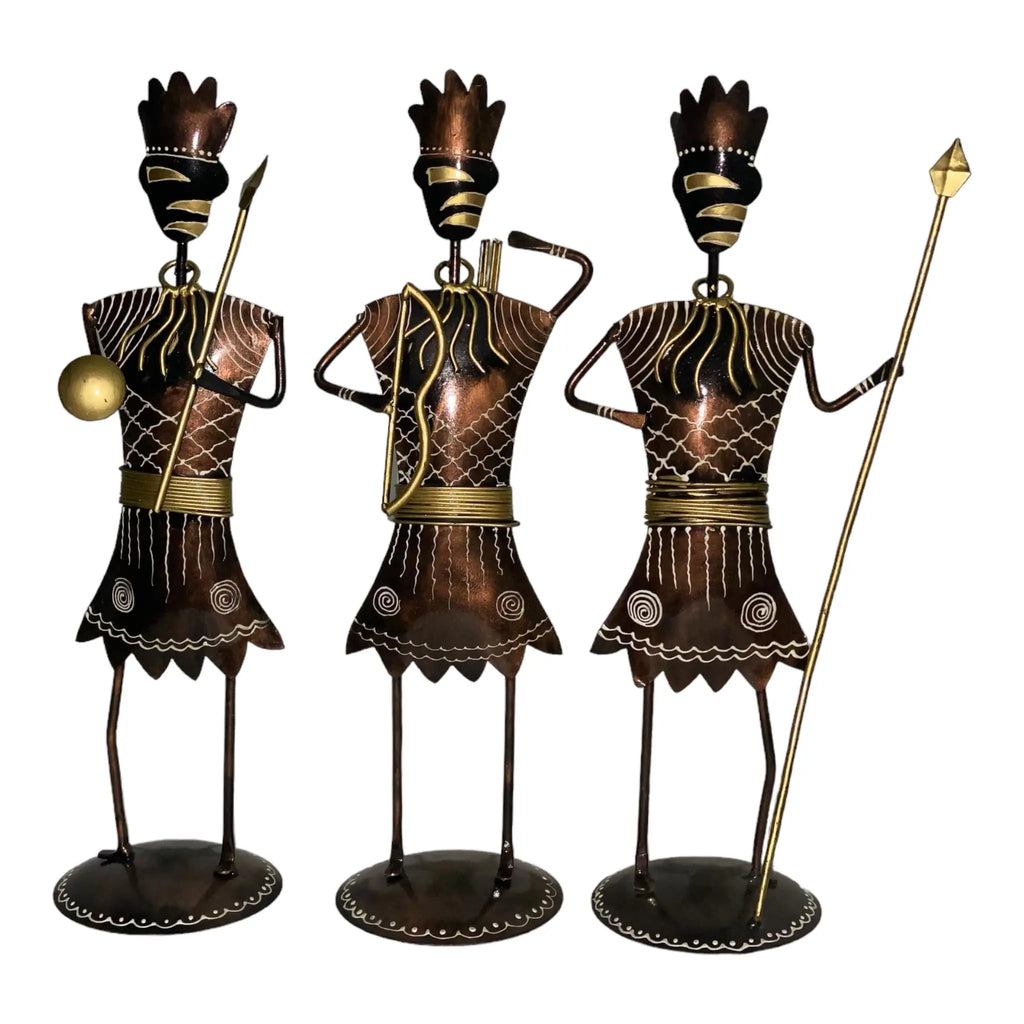 Handcrafted Metal Trible Men(Set Of 3) WINNKRAFT