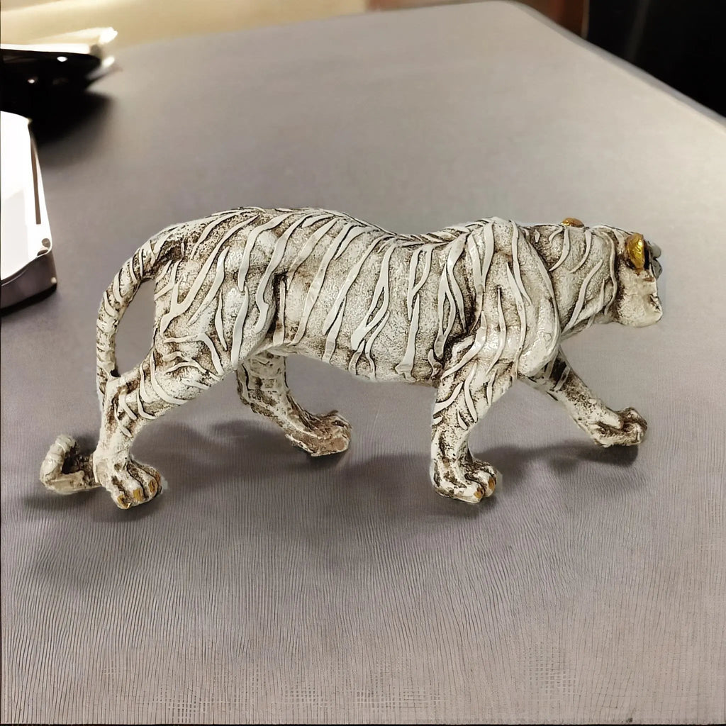 Handcrafted White Tiger Sculpture WINNKRAFT