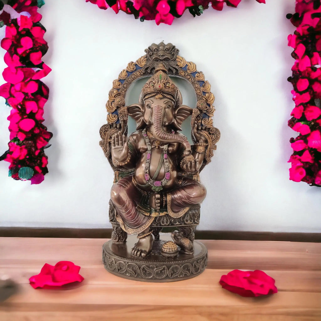 Lord Ganesha Idol Statue with Copper Finish WINNKRAFT