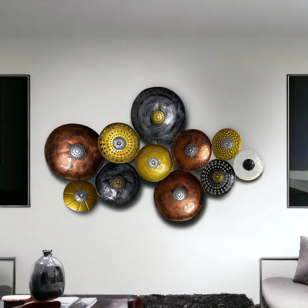 Metal Floral Wall Art - Handcrafted Circles WINNKRAFT