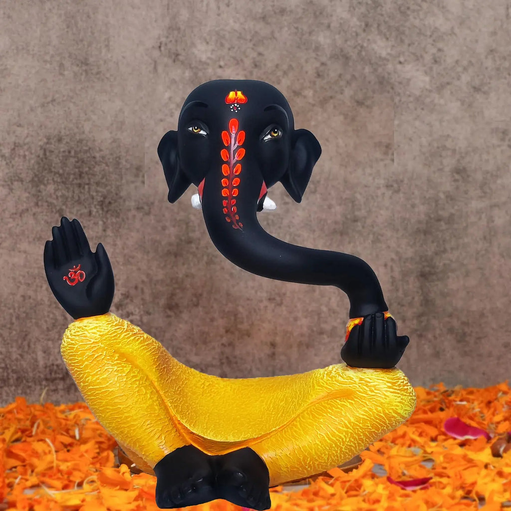 Modern Ganesha Blessing Statue - Orange, Yellow, and Green WINNKRAFT