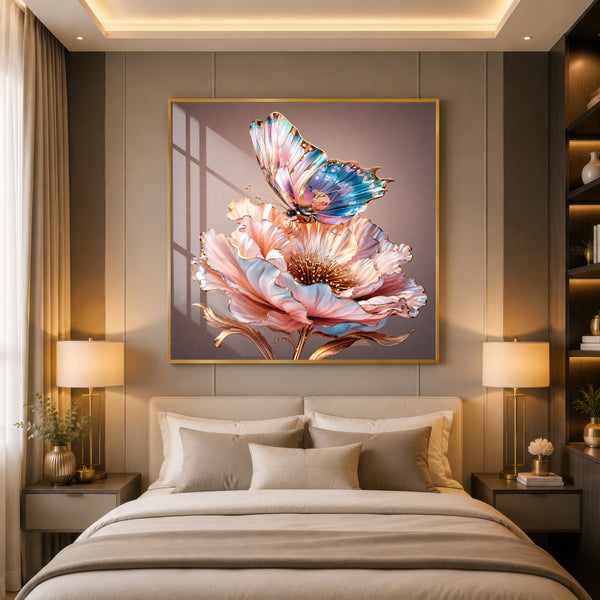 Butterfly on Bloom Premium Acrylic Wall Art