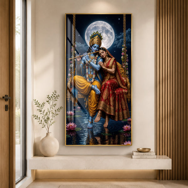 Celestial Radha Krishna Premium Acrylic Wall Art