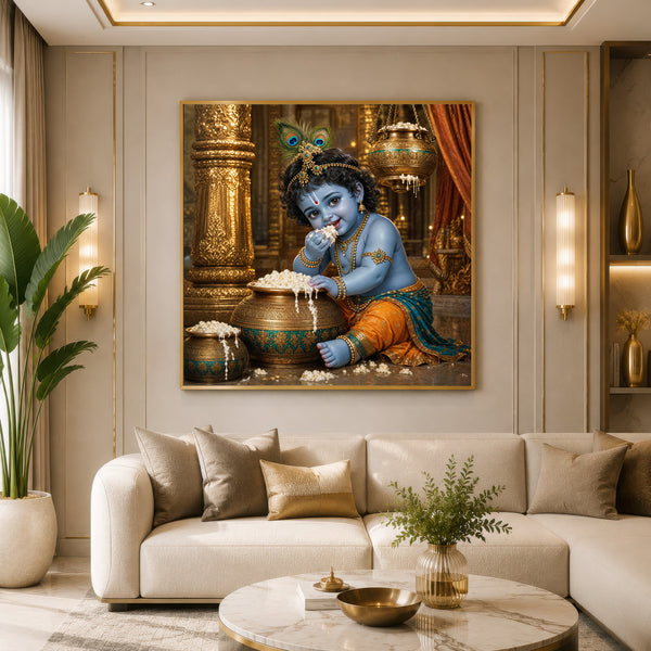 Bal Krishna Premium Leatherite Wall Art