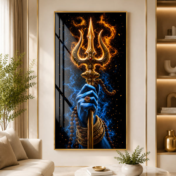 Divine Trishul Power Premium Acrylic Wall Art