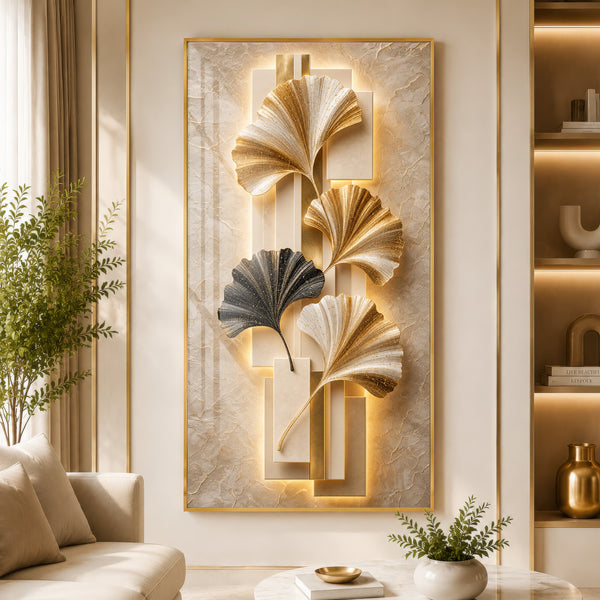 Golden Ginkgo Elegance Premium Acrylic Wall Art