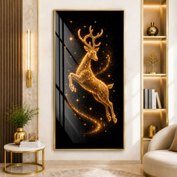 Golden Deer Premium Acrylic Wall Art