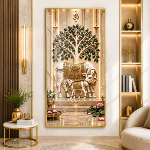 Kamadhenu Tree of Life Premium Acrylic Wall Art