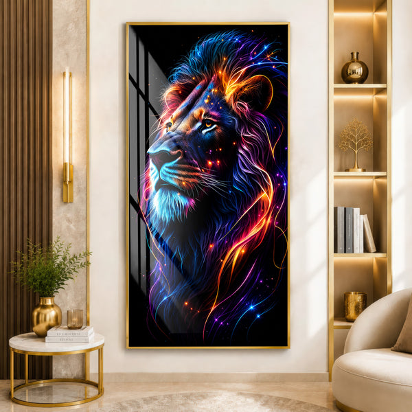 Cosmic Lion Majesty Premium Acrylic Wall Art