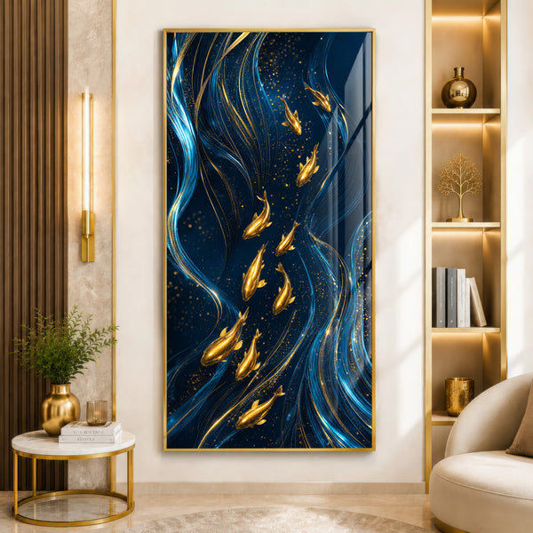 Golden Koi Fish Premium Acrylic Wall Art